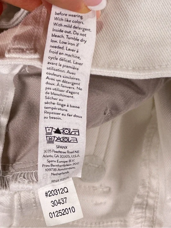 Spanx White Stretch Twill Cropped Wide Leg Pants Medium Petite - Picture 10 of 14